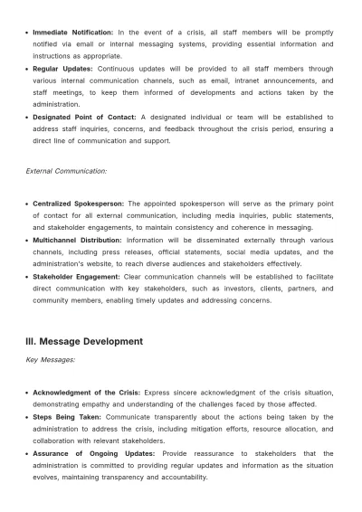 Free Administration Crisis Communication Plan Template to Edit Online