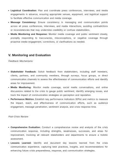 Free Administration Crisis Communication Plan Template to Edit Online
