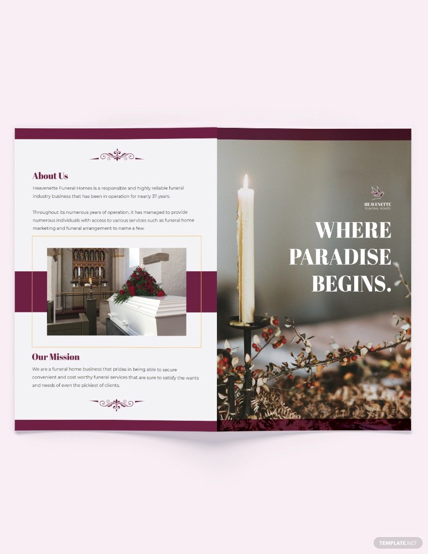 Planning a Funeral Service Bi-Fold Brochure Template in Word, Google Docs, Illustrator, PSD, Apple Pages, Publisher
