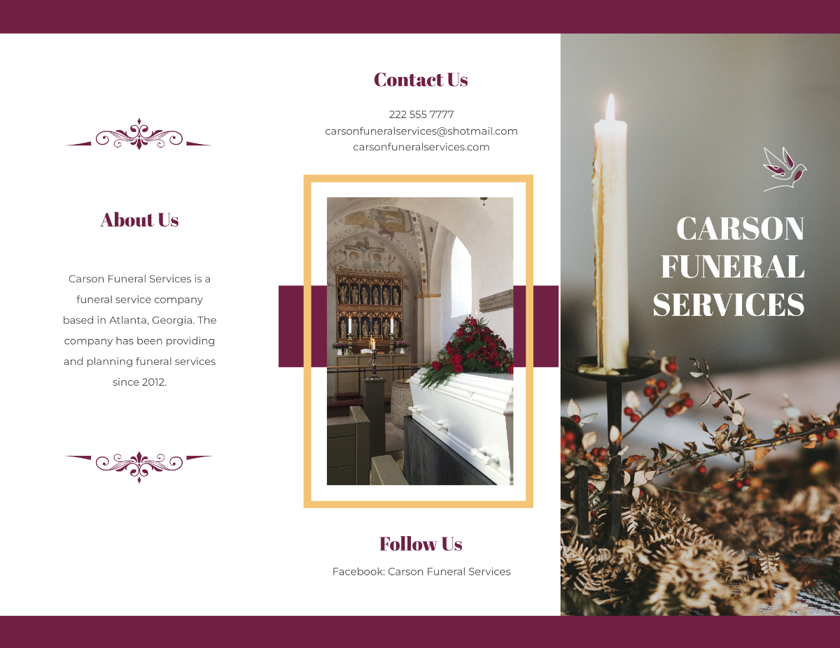 Free Planning a Funeral Service Tri-Fold Brochure Template