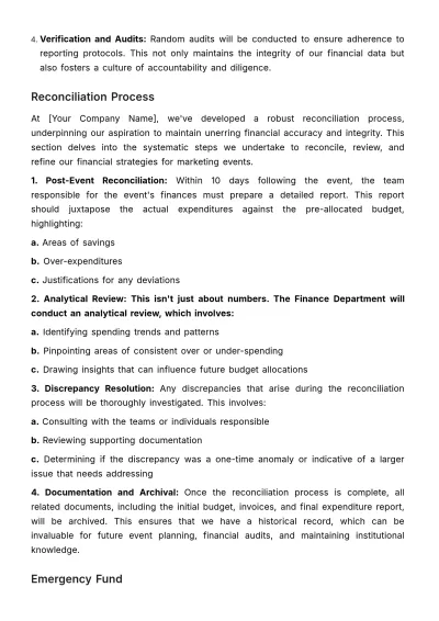 Free Marketing Event Financial Protocol Template to Edit Online