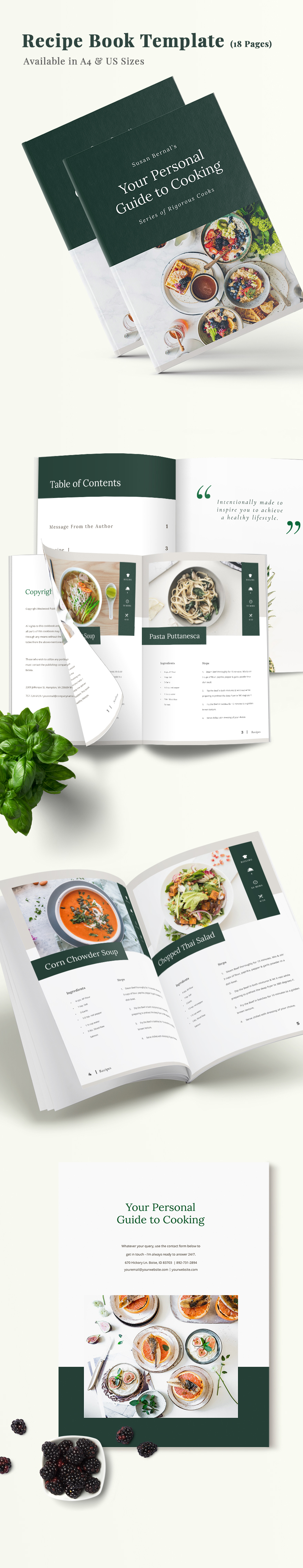 Free Digital Recipe Cookbook Template - InDesign, Word | Template.net