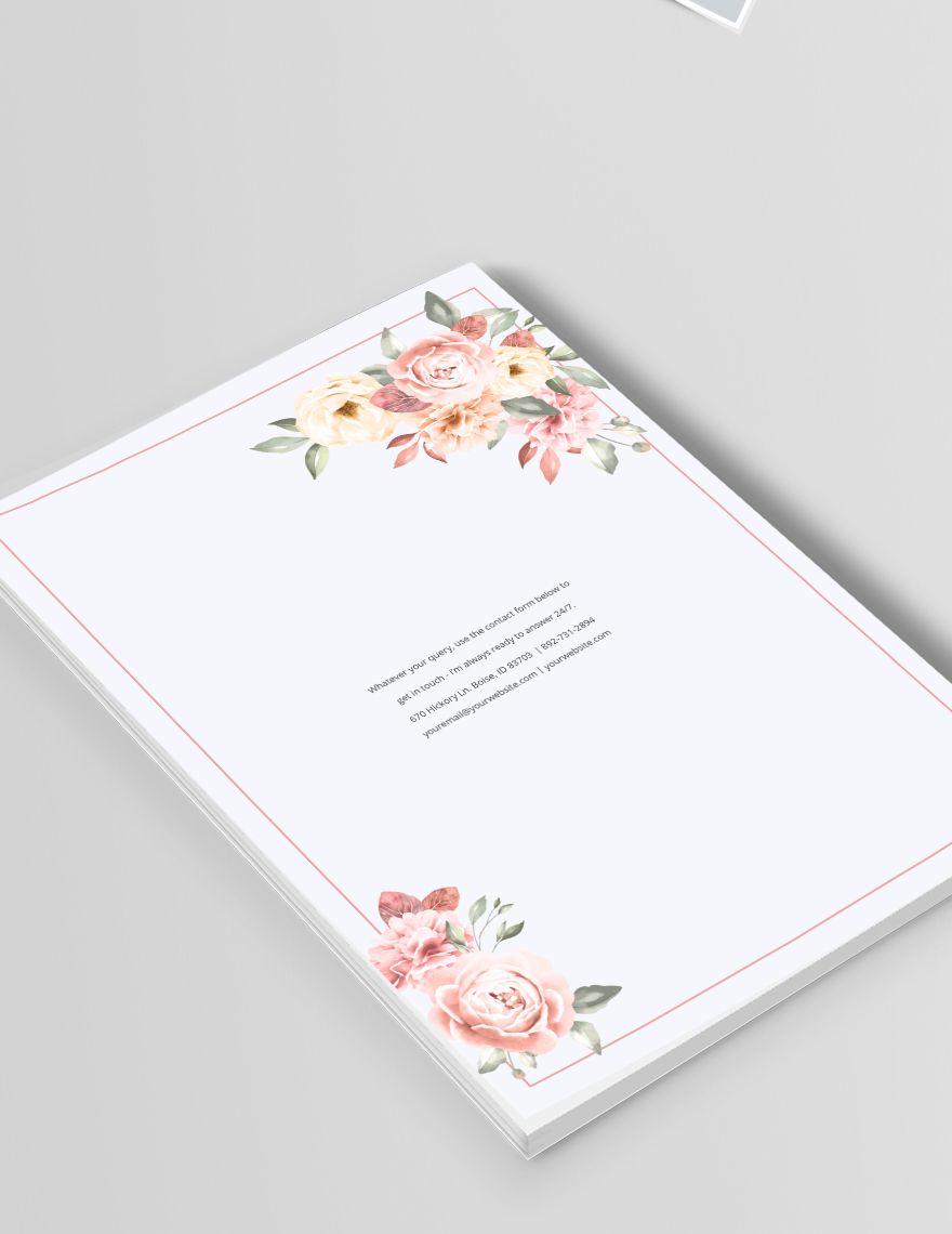 Floral Recipe Book Template