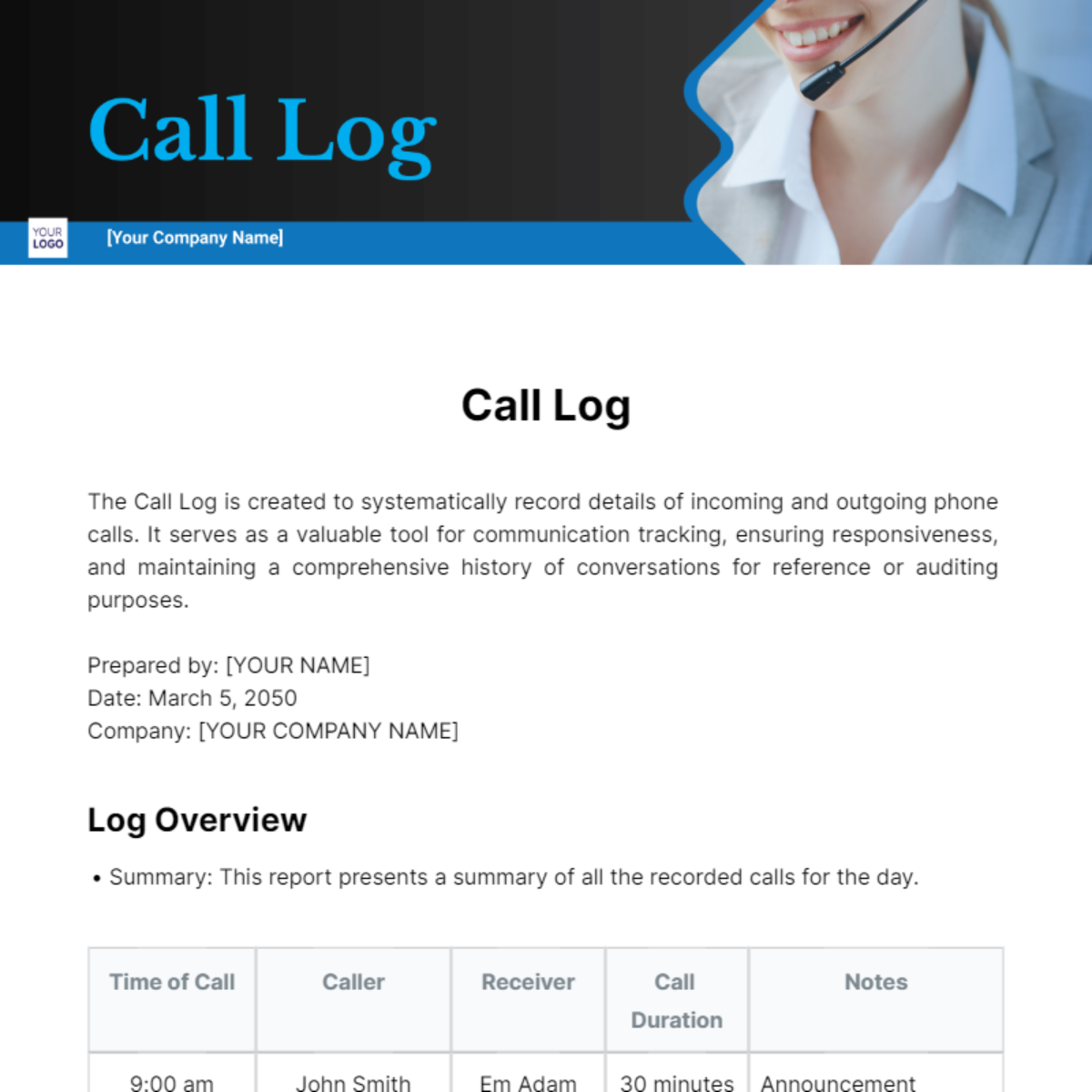Community Service Log Template For Students