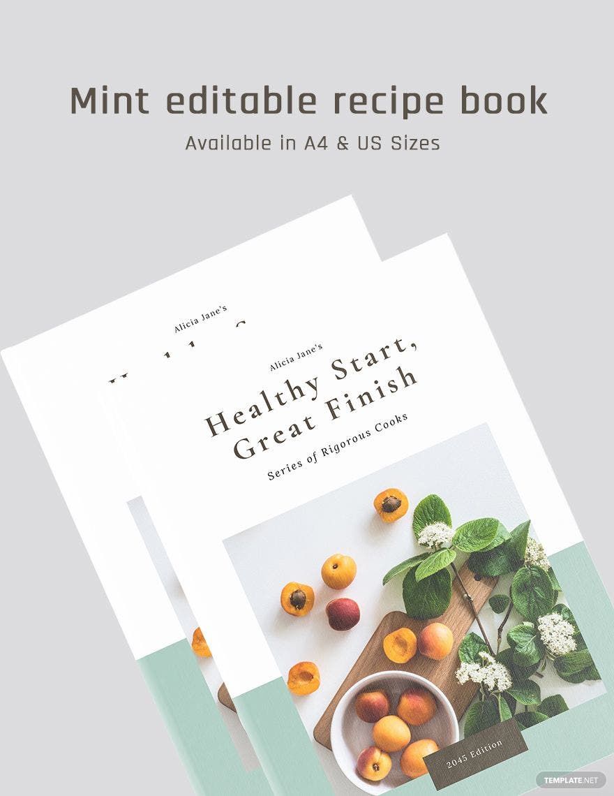 Mint Editable Recipe Book Template