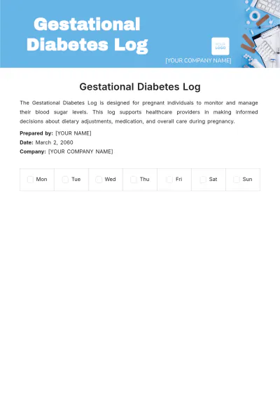Free Gestational Diabetes Log Template to Edit Online