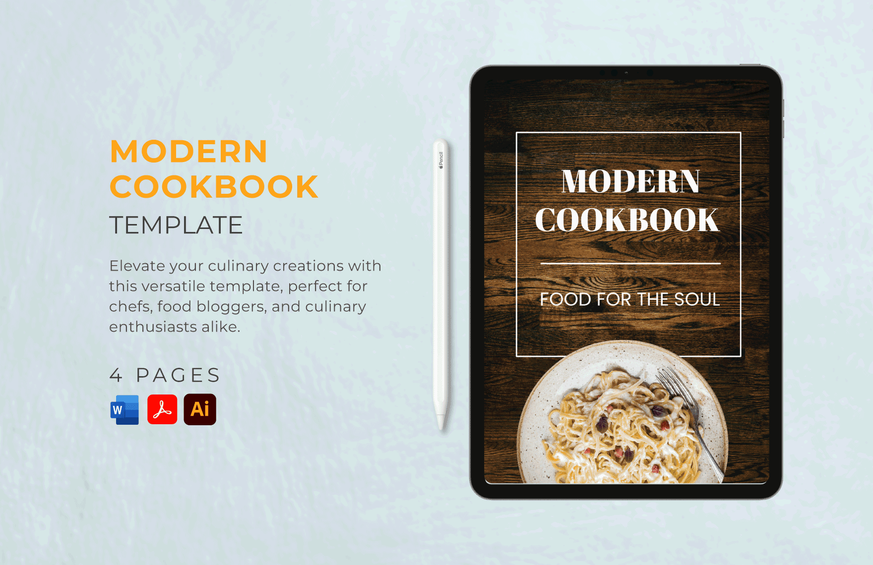 Modern Cookbook Template in Word, PDF, Illustrator