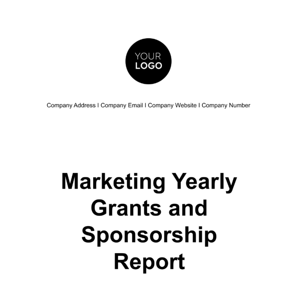 Free Marketing Yearly Grants and Sponsorship Report Template