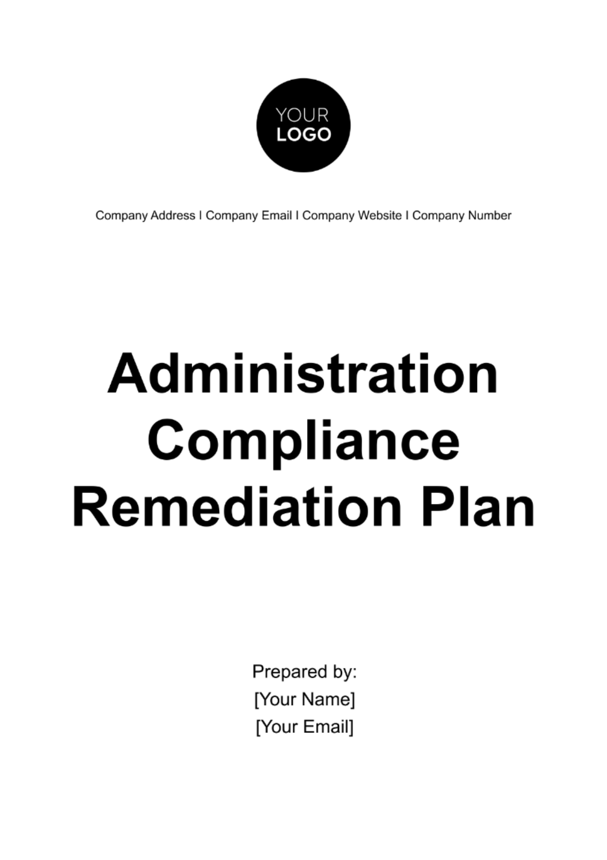 Free Administration Compliance Remediation Plan Template
