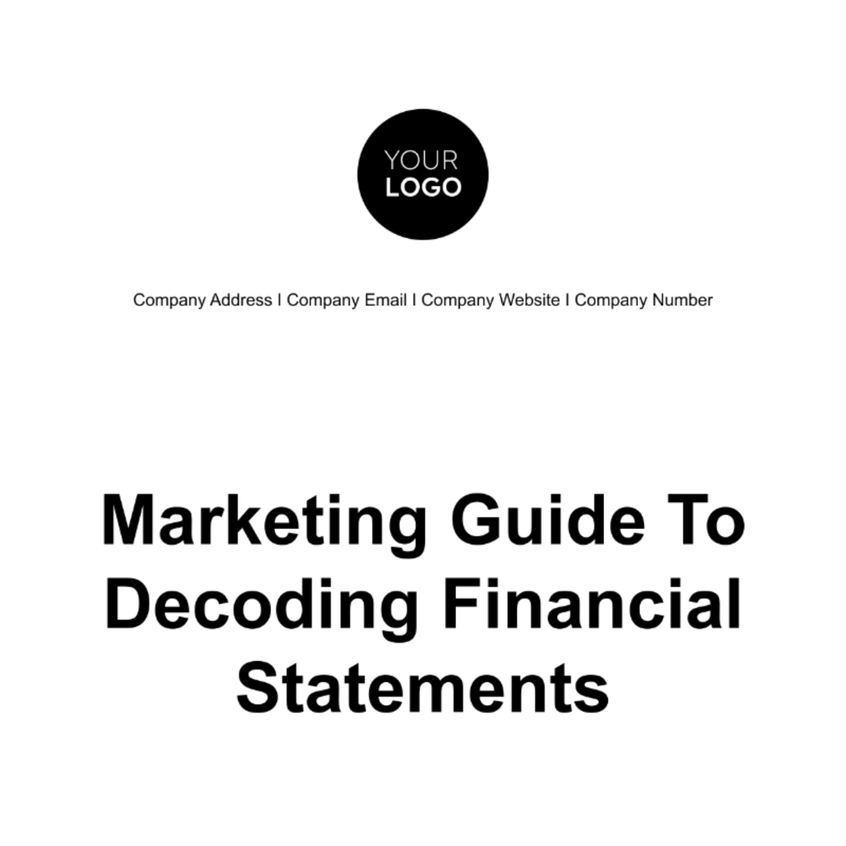 Free Marketing Guide to Decoding Financial Statements Template