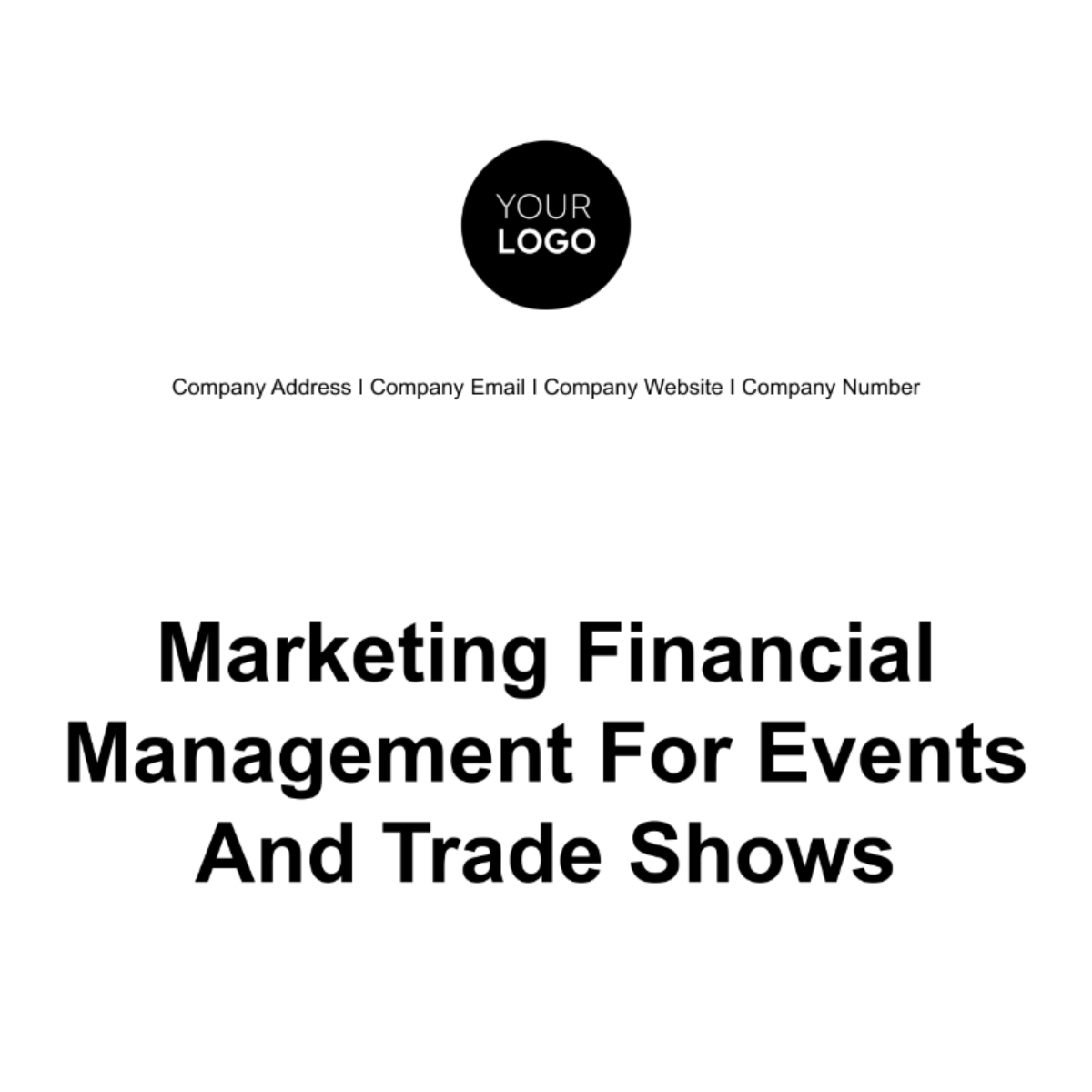 Marketing Financial Management for Events and Trade Shows Template