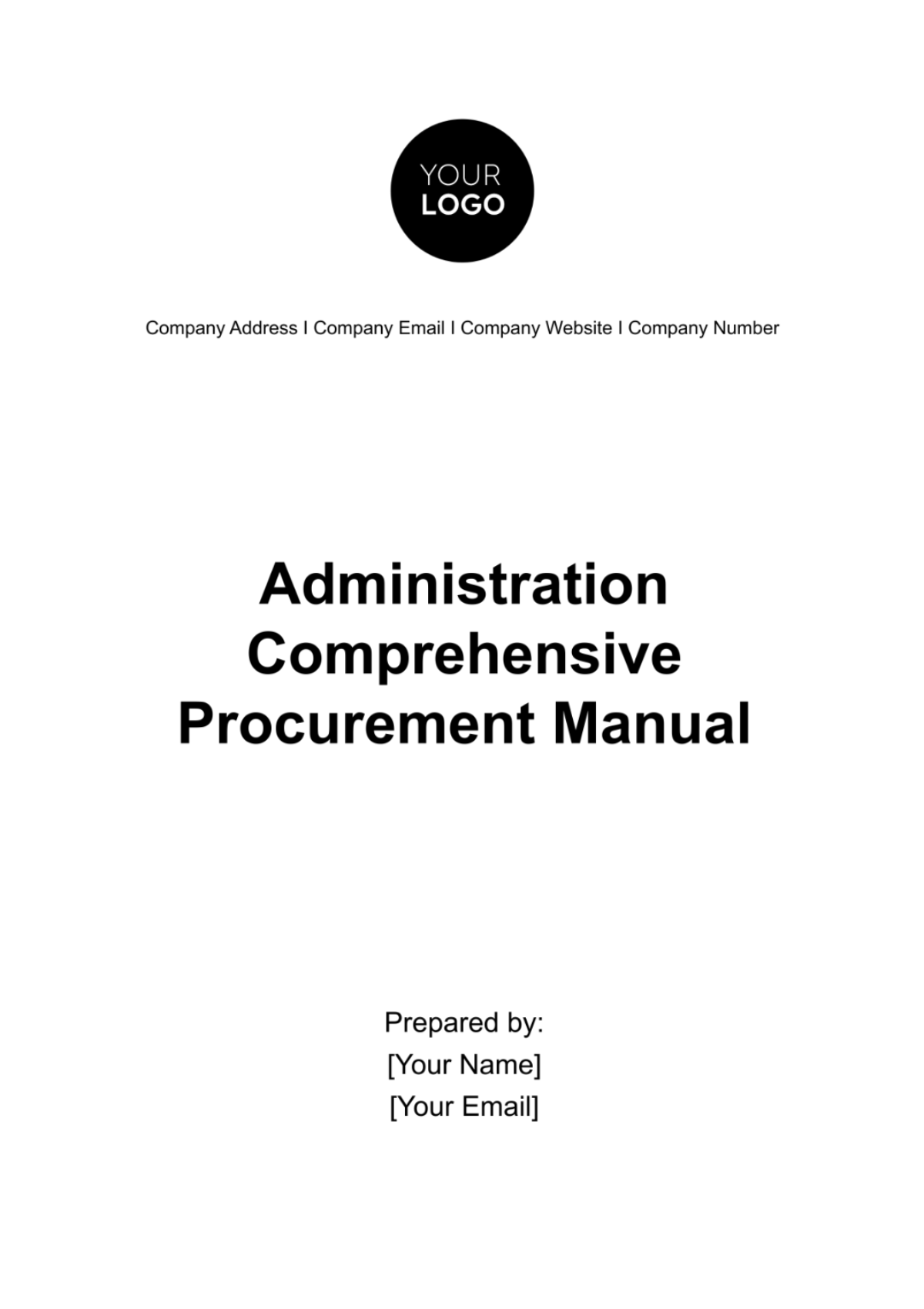 Administration Comprehensive Procurement Manual Template - Edit Online & Download