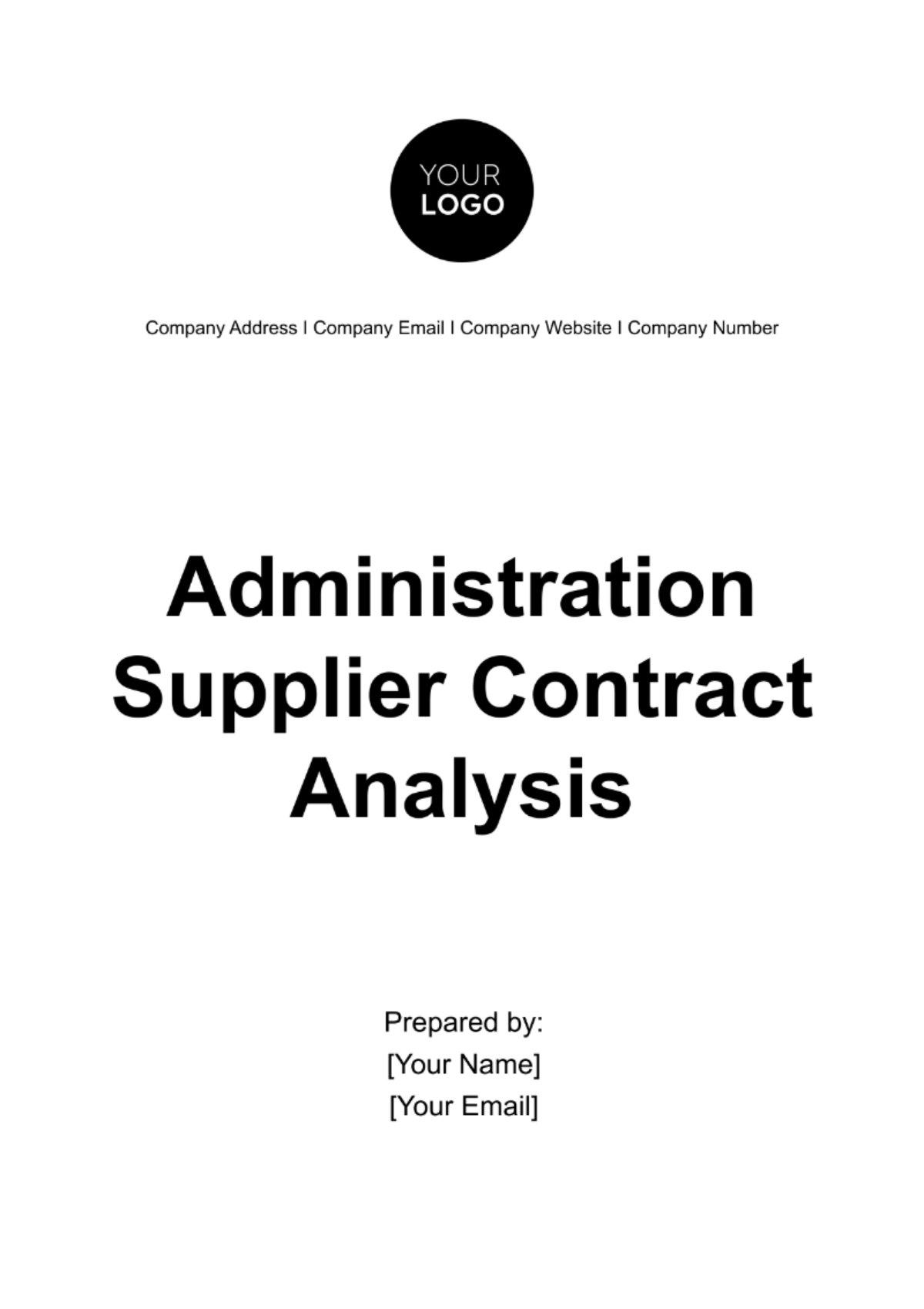 Administration Supplier Contract Analysis Template