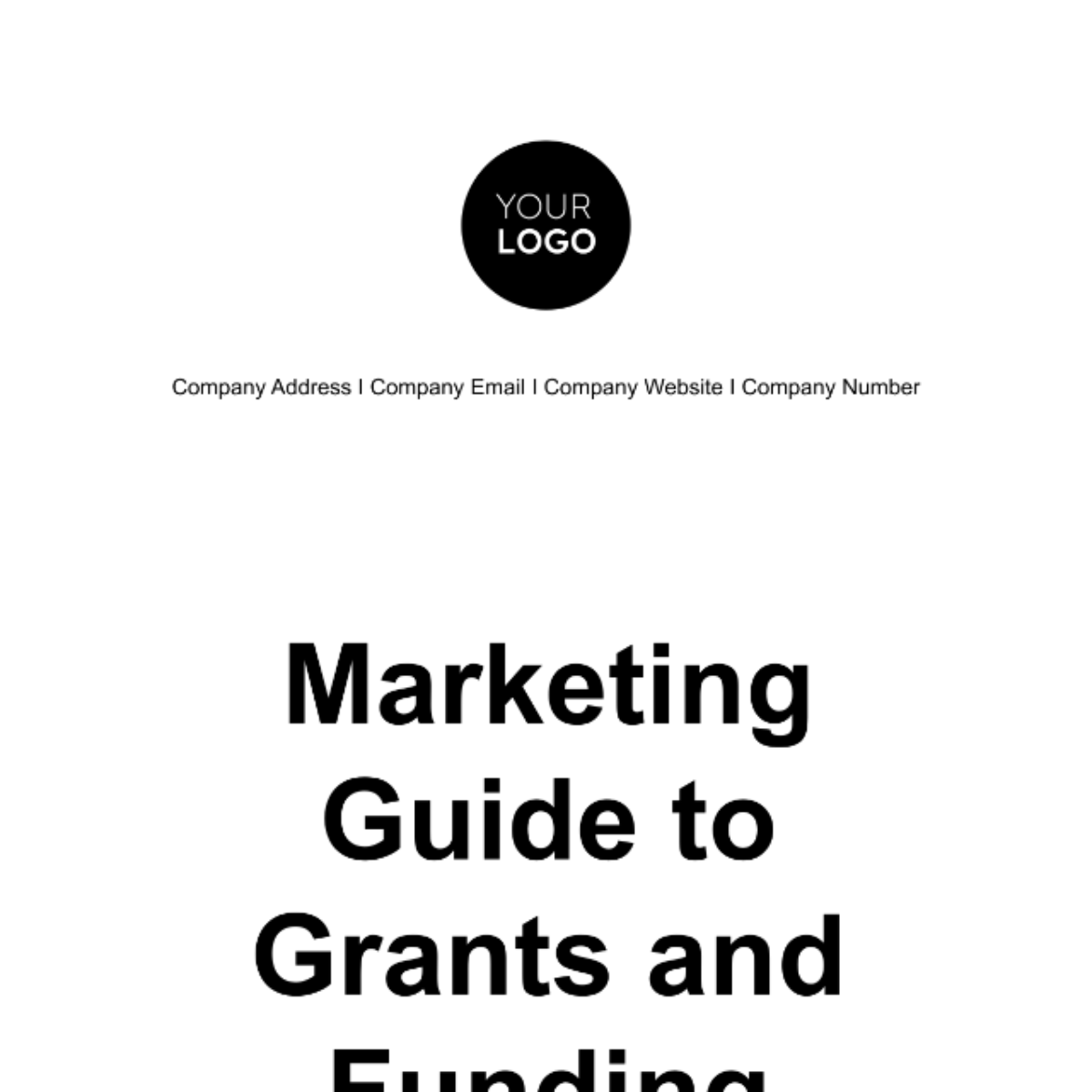 Marketing Guide to Grants and Funding Template