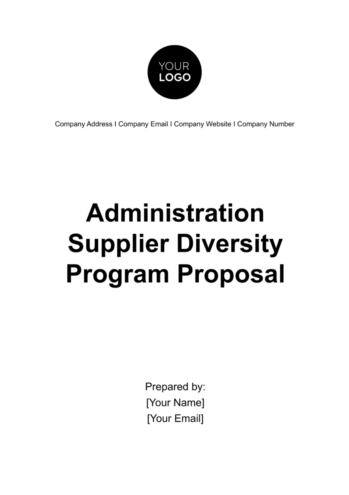 Administration Supplier Diversity Program Proposal Template - Edit Online & Download