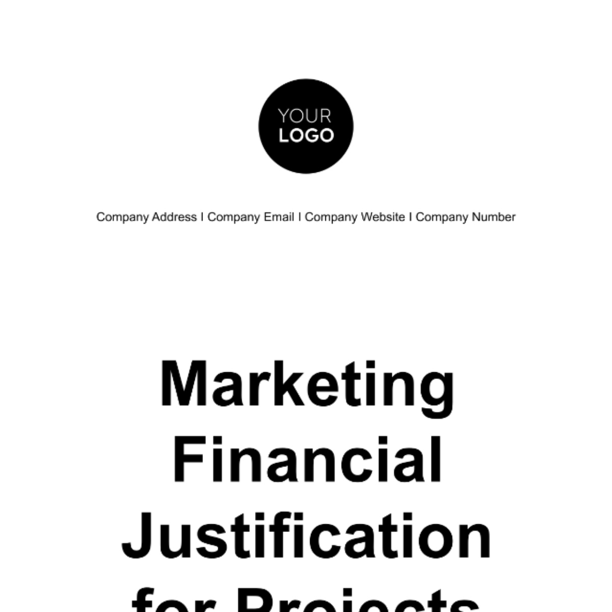 Marketing Financial Justification for Projects Template