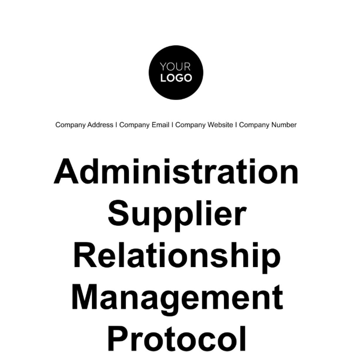 Free Administration Supplier Relationship Management Protocol Template