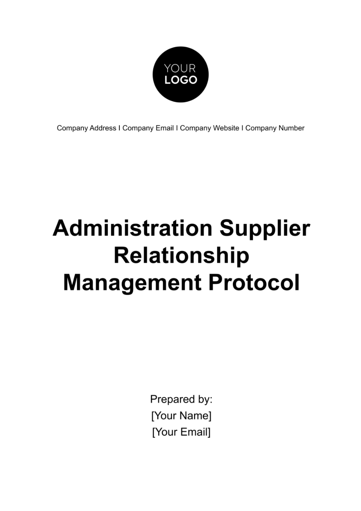 Administration Supplier Relationship Management Protocol Template - Edit Online & Download