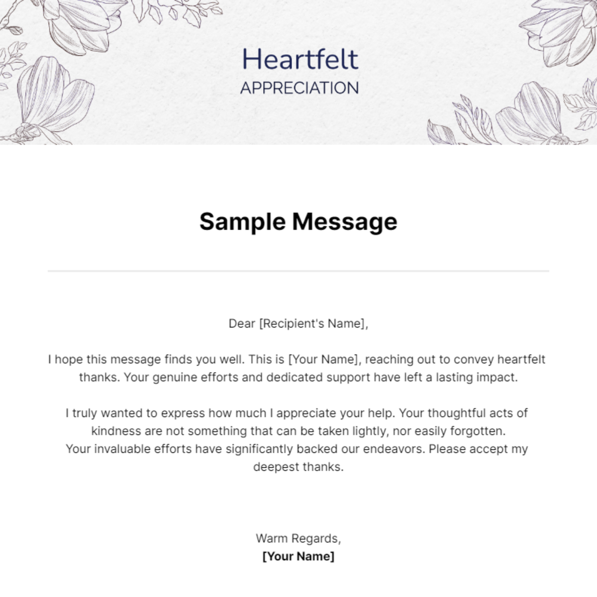 Sample Message Template - Edit Online & Download