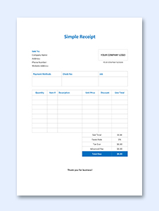 free receipt templates download editable printable templatenet