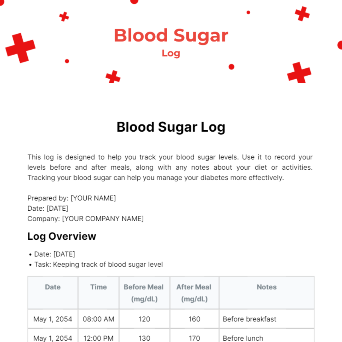 Free Blood Sugar Log Template To Edit Online Free Blood Sugar Log Template To Edit Online