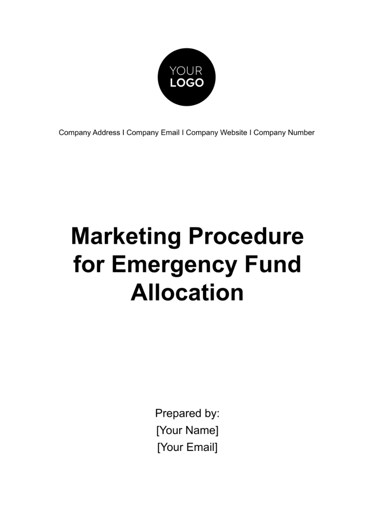 Marketing Procedure for Emergency Fund Allocation Template - Edit Online & Download