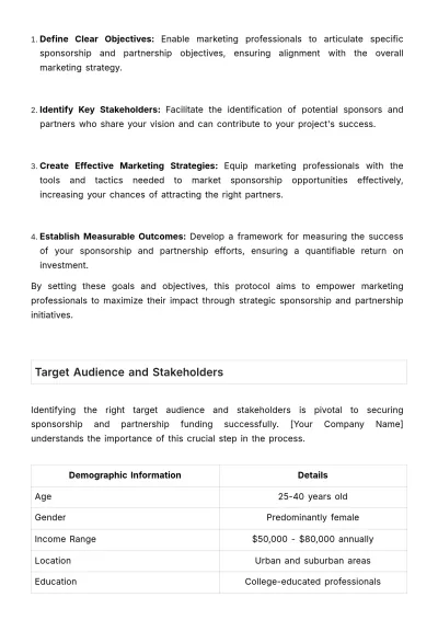 Free Marketing Protocol for Sponsorship and Partnership Funding Template to Edit Online