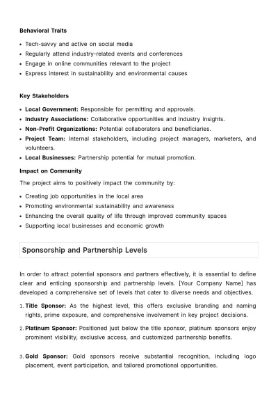 Free Marketing Protocol for Sponsorship and Partnership Funding Template to Edit Online