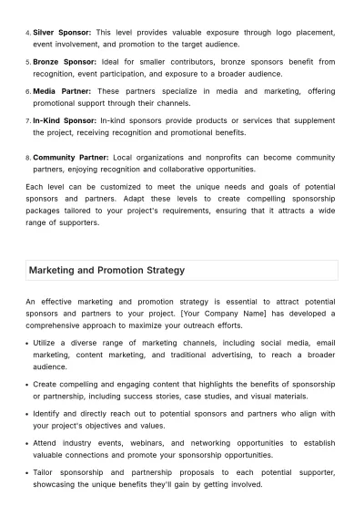 Free Marketing Protocol for Sponsorship and Partnership Funding Template to Edit Online