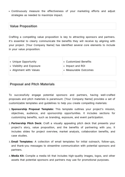 Free Marketing Protocol for Sponsorship and Partnership Funding Template to Edit Online