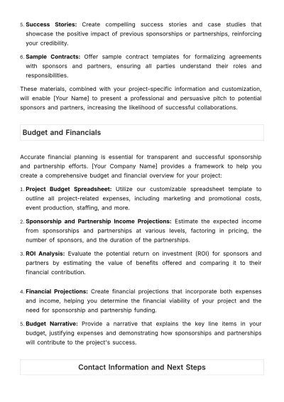 Free Marketing Protocol for Sponsorship and Partnership Funding Template to Edit Online
