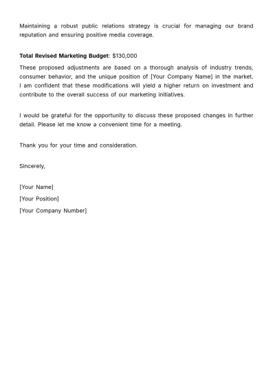 Free Marketing Budget Reconsideration Request Template to Edit Online