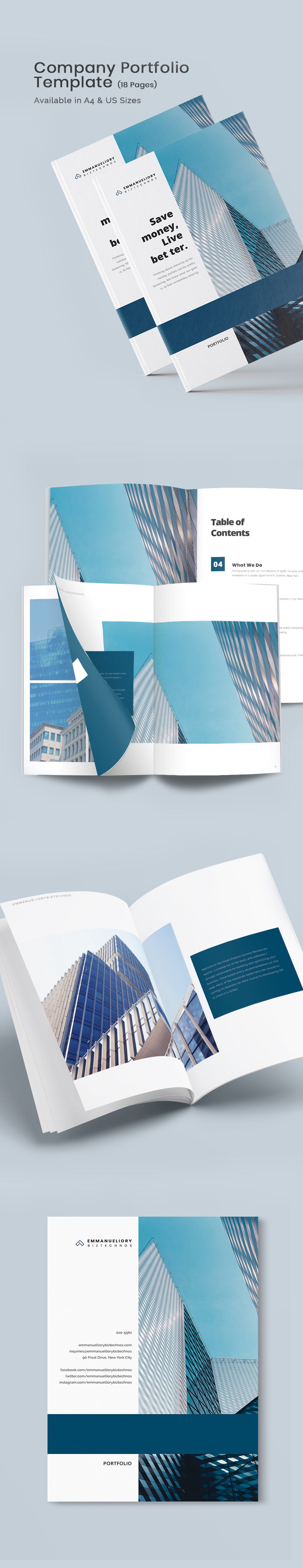 Career Portfolio Template - InDesign, Word, Apple Pages, Publisher ...