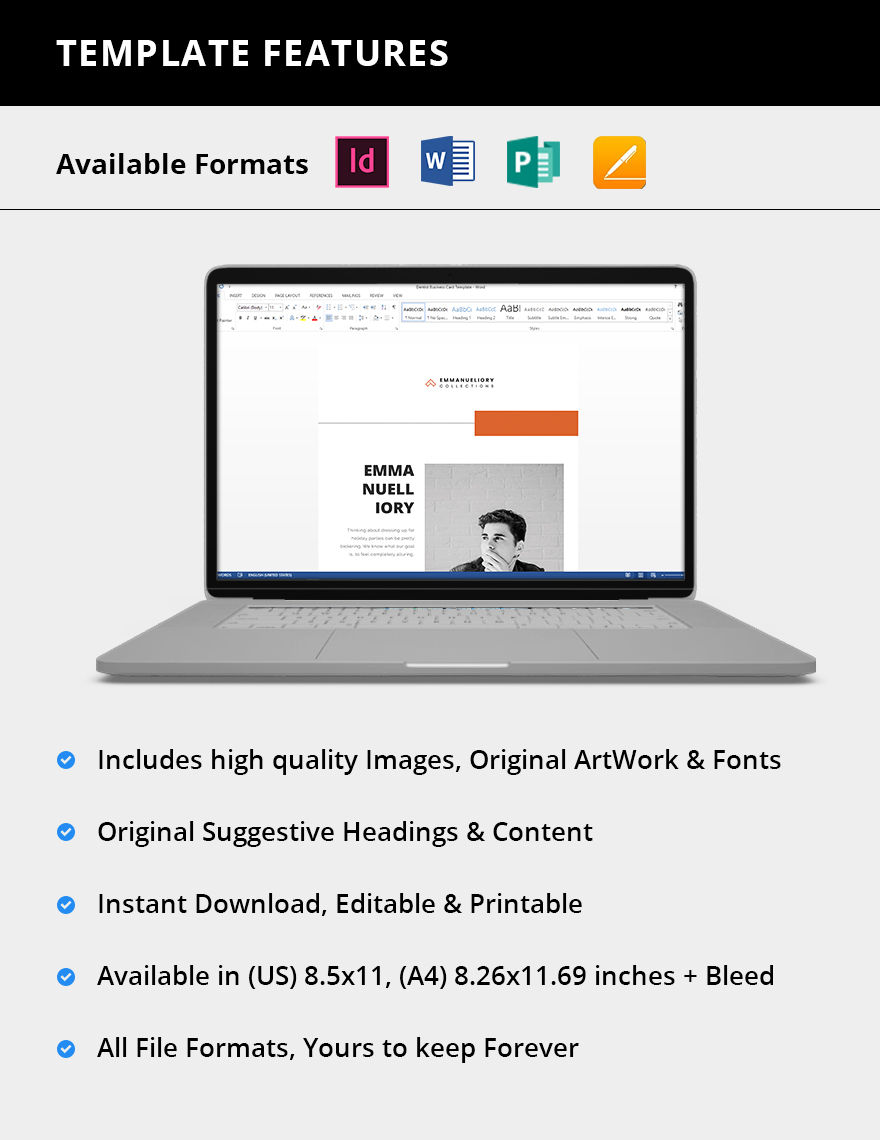 Personal Portfolio Template Word Apple Pages Publisher InDesign 