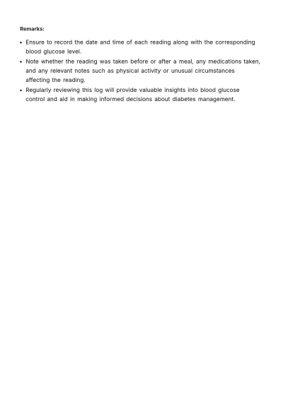 Free Glucometer Log Template to Edit Online