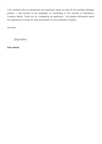 Free Cover Letter For Manager Position Without Experience Template to Edit Online