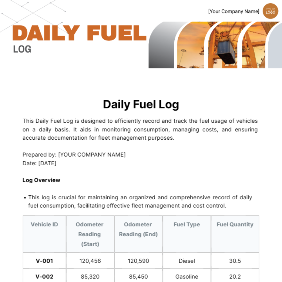 Daily Fuel Log Template - Edit Online & Download