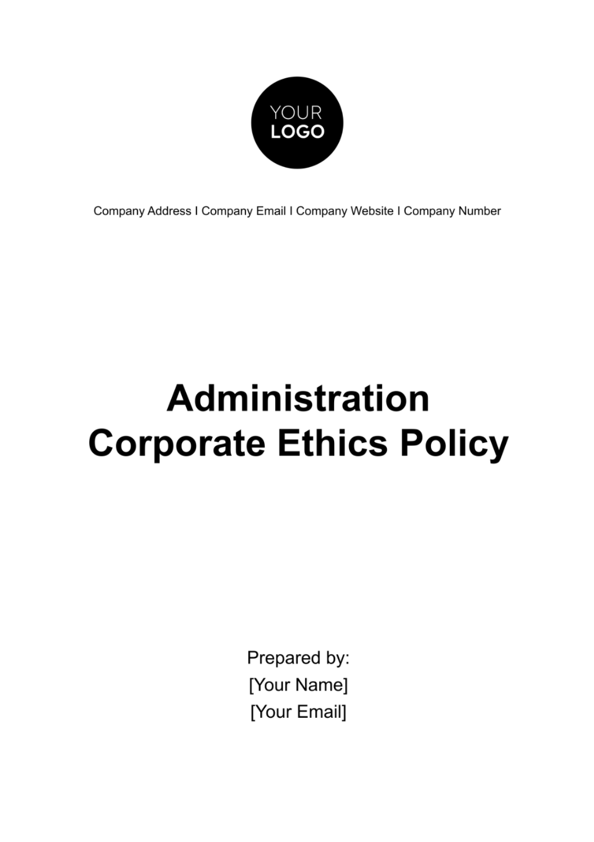 Administration Corporate Ethics Policy Template - Edit Online & Download