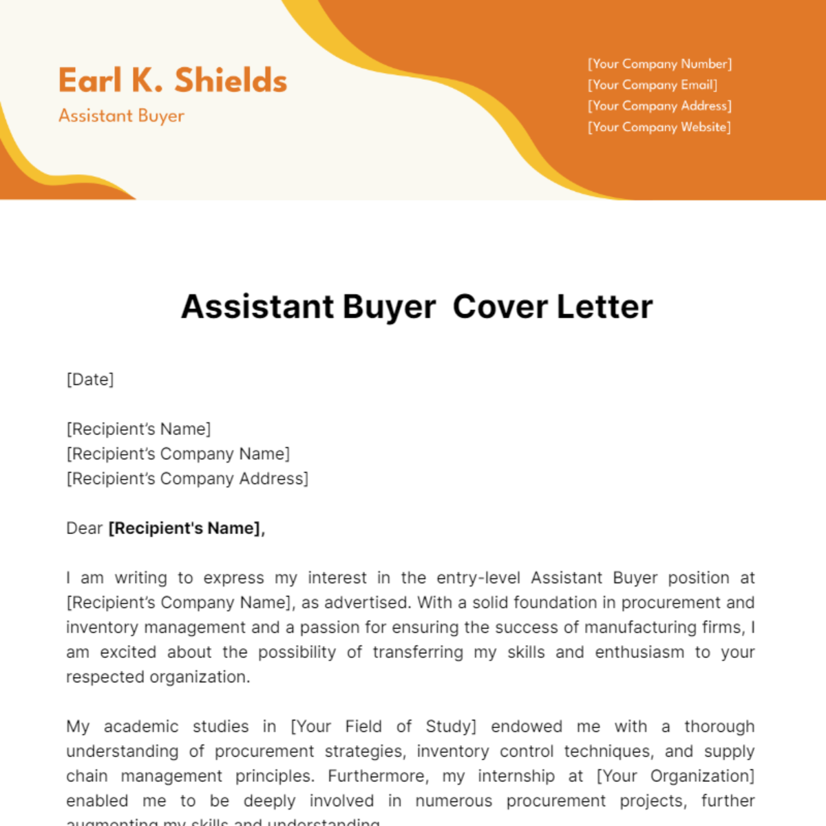 Assistant Buyer Cover Letter Template Edit Online & Download Example