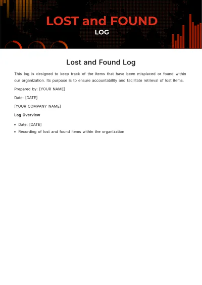 Free Lost and Found Log Template to Edit Online
