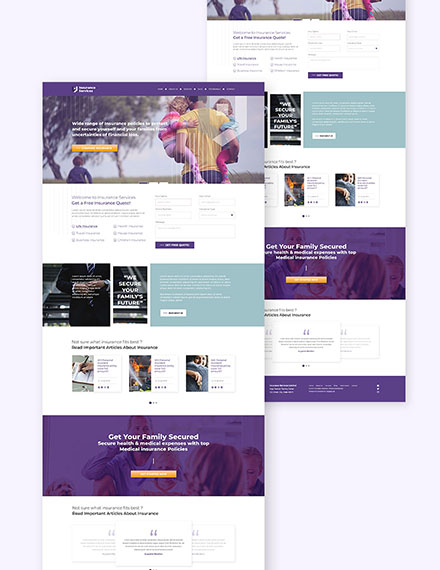 Insurance Agency Bootstrap Landing Page Download