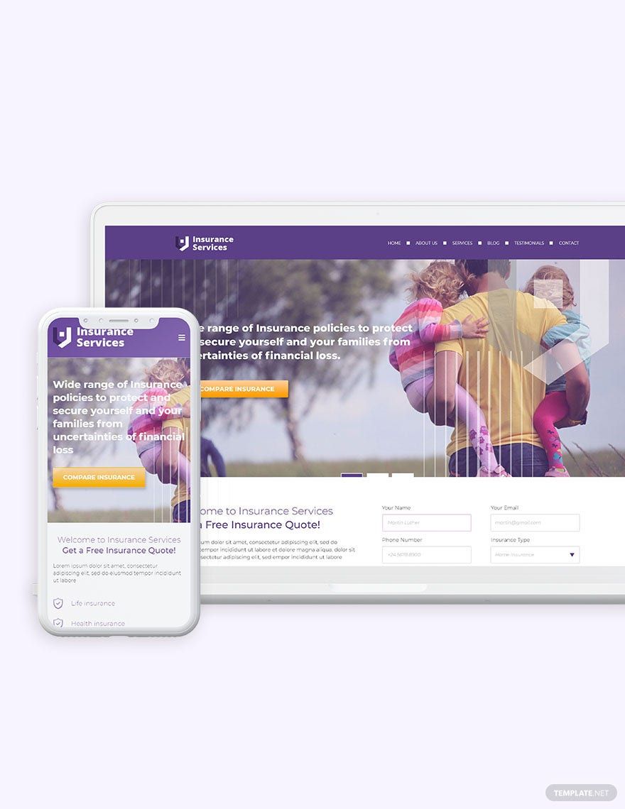 Insurance Agency Bootstrap Landing Page Template