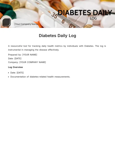 Free Diabetes Daily Log Template to Edit Online