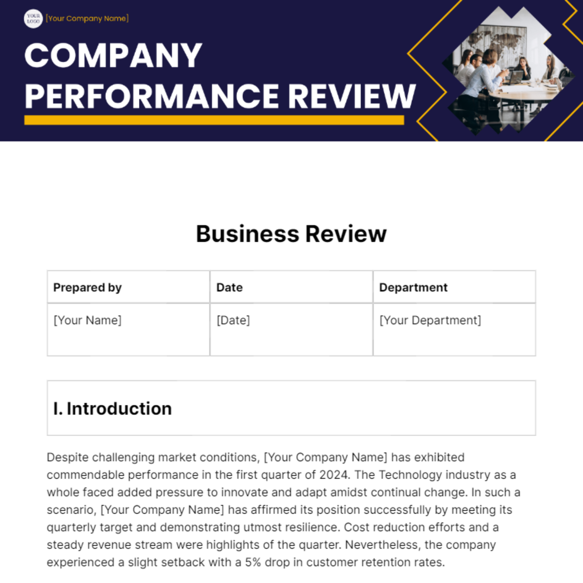 Business Review Template - Edit Online & Download