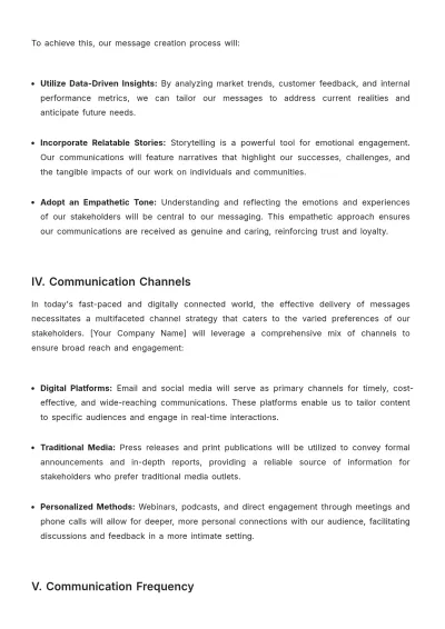 Free Administration Comprehensive Communication Plan Template to Edit Online