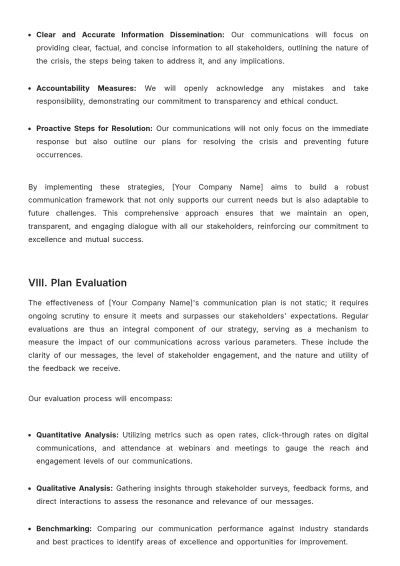 Free Administration Comprehensive Communication Plan Template to Edit Online