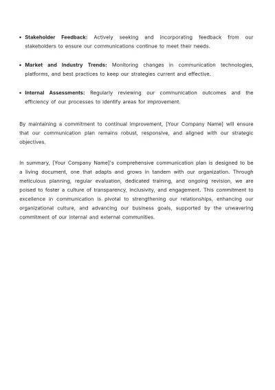 Free Administration Comprehensive Communication Plan Template to Edit Online