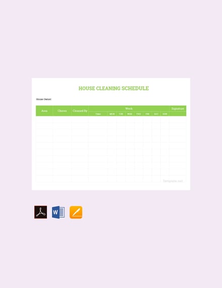 Free-House-Cleaning-Schedule-Template