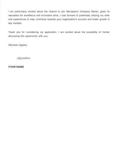 Free Manufacturing Manager Cover Letter Template to Edit Online