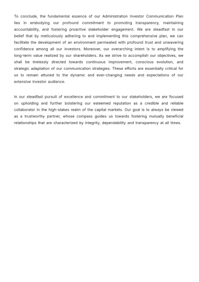 Free Administration Investor Communication Plan Template to Edit Online
